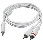 3.5mm (m) To 2x 3.5mm (m) Wht Cable 2m