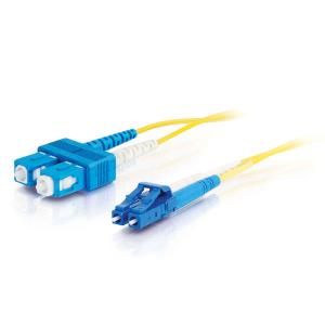 Fibre Optic Cable Lc-sc 9/125 Os1 Duplex Singlemode Pvc (lszh) Yellow 15m