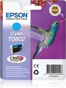 Ink Cartridge - T0802 Hummingbird - 7.4ml - Cyan Blister
