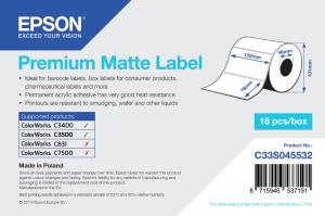 Prem Matte Label Die-cut Roll 102mm X 76mm