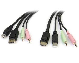 Cable For KVM DisplayPort 4-in-1 USB - Audio & Microphone