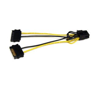 SATA Power To 8 Pin Pci-e Video Card Power Cable Adapter 6in
