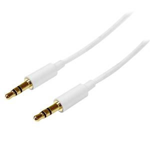 Audio Cable Slim 3.5mm Stereo - Male To Male 1m White