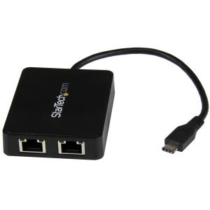 USB-c To Dual Gigabit Ethernet Adapter With USB (type-a) Port